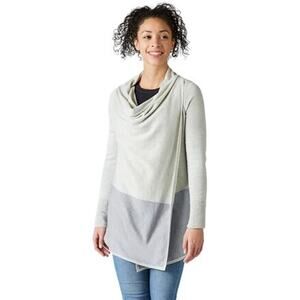 Smartwool Edgewood Wrap Sweater Merino Wool Lightweight Colorblock Women Small